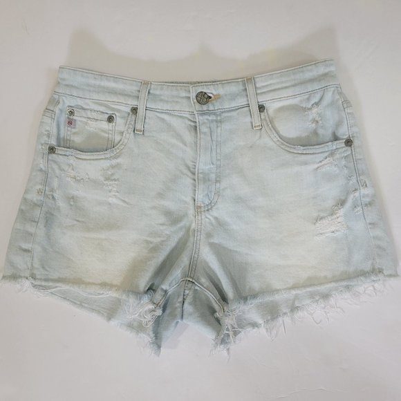 Ag Adriano Goldschmied Shorts Ag The Bryn Ex Boyfriend Cut Off Distressed Denim Mini Shorts